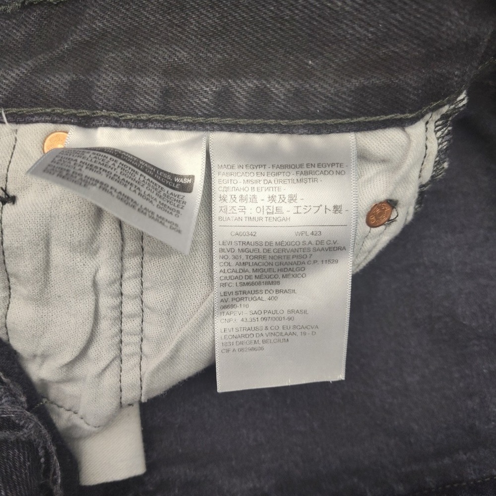 Levis 501 Jeans Mens 35x30 Black Custom Altered Black Circle‎ Straight Leg Denim - Picture 10 of 16
